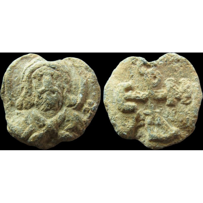 André – Sceau byzantin en plomb (Ø 19 mm, 5,07 g). VIIᵉ siècle.