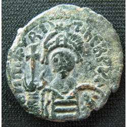 Maurice Tibère – Demi-follis frappé à Constantinople – ANNO VIII – Sear 496