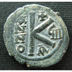 Maurice Tibère – Demi-follis frappé à Constantinople – ANNO VIII – Sear 496