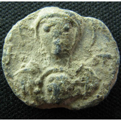 Mareas. Sceau byzantin en plomb (Ø 15/17 mm, 4,85 g). VIᵉ / VIIᵉ siècle.