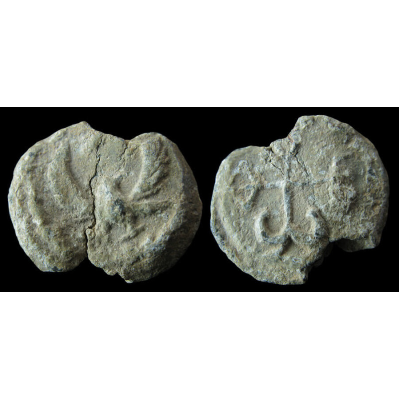 Théodore. Sceau byzantin en plomb (Ø 17/22 mm, 7,85 g). VIᵉ–VIIᵉ siècle.
