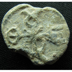 Thedorichou. Sceau byzantin en plomb (Ø 17/19 mm, 6 g). VIᵉ siècle