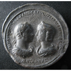 Moulage ancien en soufre par Mionnet ou Visconti – Médaillon romain – Sévère Alexandre et Orbiana – TEMPORVM FELICITAS
