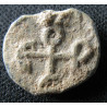 Abramios / Sergios. Sceau byzantin en plomb (Ø 12/14 mm, 2,73 g). VIᵉ–VIIᵉ siècle.
