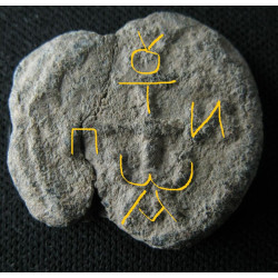 Georges, protonotaire. Sceau byzantin en plomb (Ø 20/21 mm, 7,04 g). VIᵉ–VIIᵉ siècle.