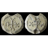 Prokopios, chartulaire. Sceau byzantin en plomb (Ø 23 mm, 10 g). VIᵉ siècle.