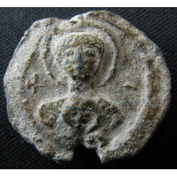 Sergios, fils de Galatios. Sceau byzantin en plomb (Ø 20 × 22 mm, 8,35 g). VIᵉ–VIIᵉ siècle.
