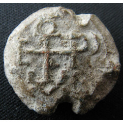 Sergios, fils de Galatios. Sceau byzantin en plomb (Ø 20 × 22 mm, 8,35 g). VIᵉ–VIIᵉ siècle.