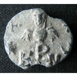 Sergios et Eirenaia (?). Sceau byzantin en plomb (Ø 18 mm, 5,38 g). VIIᵉ siècle.