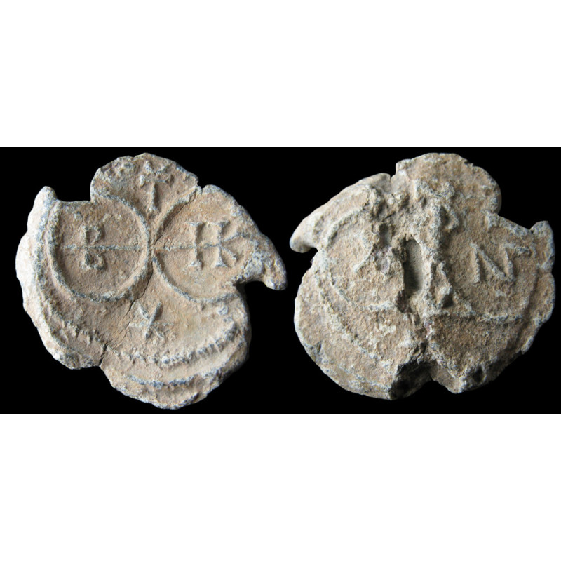 Johannes, droungarios. Sceau byzantin en plomb (Ø 28 mm, 12,12 g). VIIᵉ-VIIIᵉ siècle.