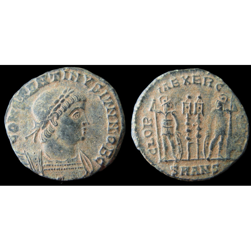 Constantin II – Æ3 frappé à Antioche – GLORIA EXERCITVS – RIC VII, 87