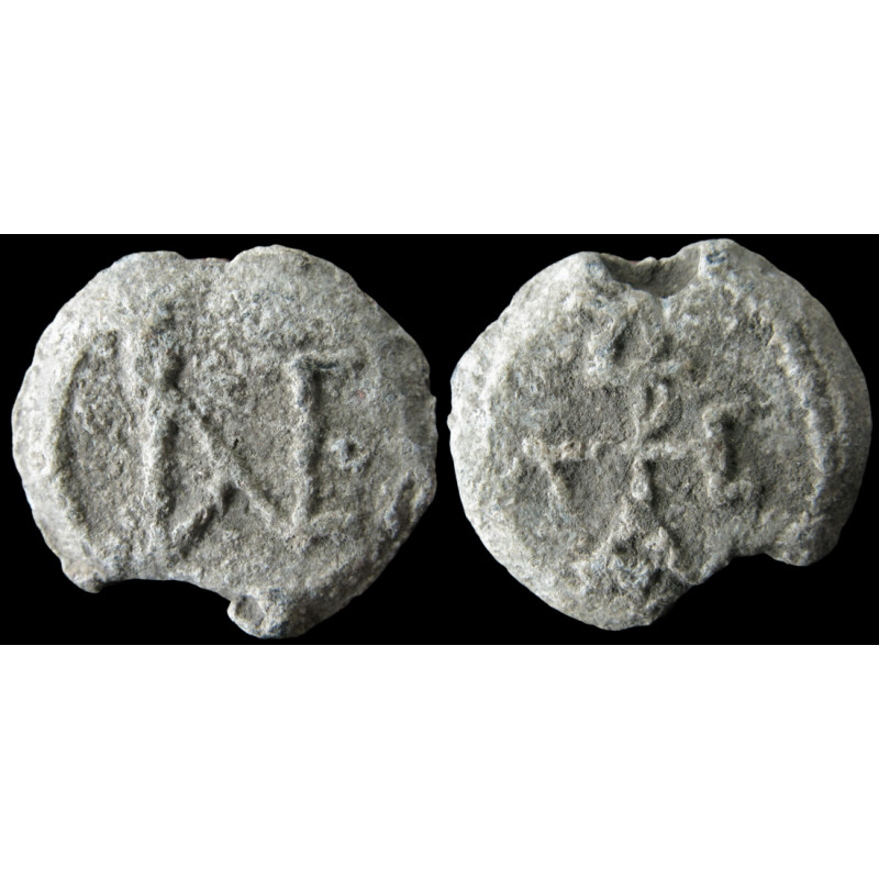 Anastase, stratélate. Sceau byzantin en plomb (Ø 21,2 mm, 8,31 g). VIIe siècle.