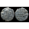 Théophile Bourtzès, protospathaire et archégète. Sceau byzantin en plomb (Ø 28,2 mm, 17,94 g).  XIᵉ siècle