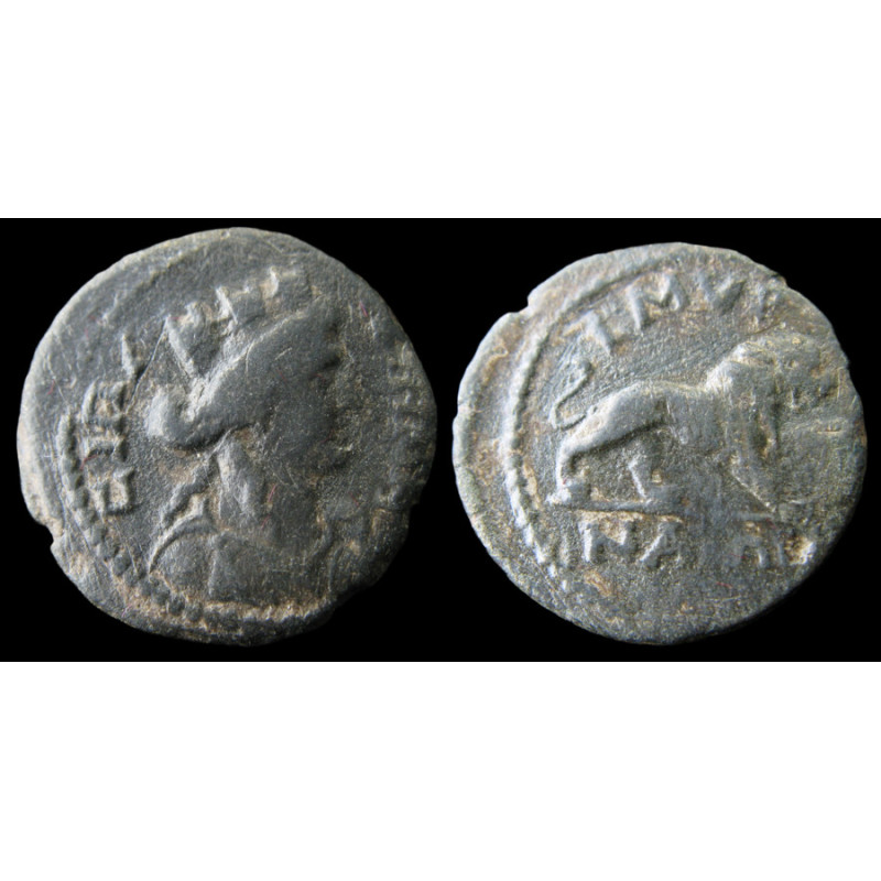 Ionie, Smyrne – Bronze pseudo-autonome – Cybèle Sipylène / Lion au tympanon – RPC IV.2, 336