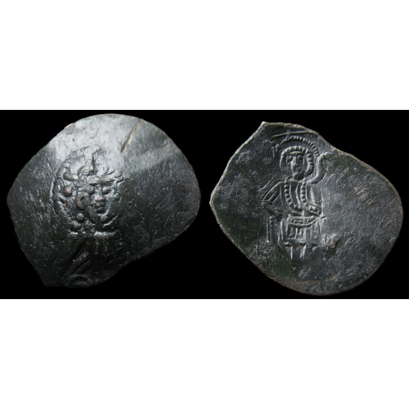 Empire latin de Constantinople – Trachy de grand module – Christ / Archange Michel – Sear 2036