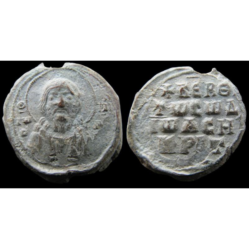 Jean, asèkrètis. Sceau byzantin en plomb (Ø 19,4 mm, 6,02 g). Xᵉ/XIᵉ siècle.
