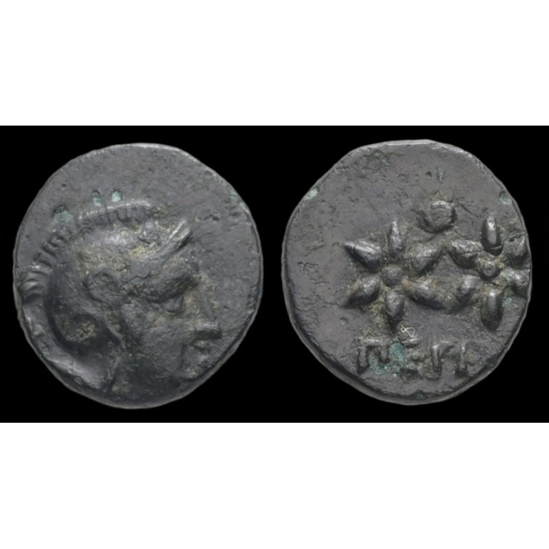 Mysie, Pergame – Bronze AE – Tête d'Athéna / Deux étoiles – SNG Paris 158