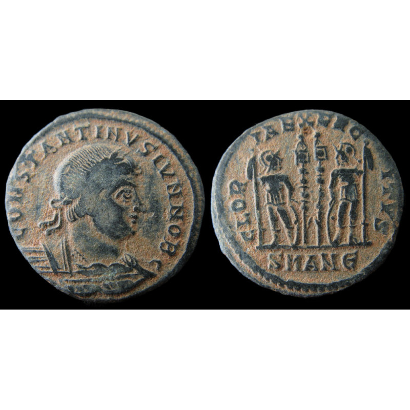Constantin II – Nummus / Æ3 frappé à Antioche – GLORIA EXERCITVS – RIC 87
