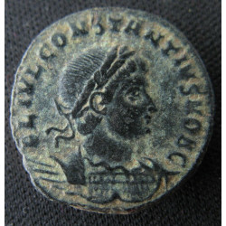 Constance II – Nummus frappé à Antioche – GLORIA EXERCITVS – RIC 88