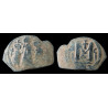Califat omeyyade – Fals arabo-byzantin imitant le follis d'Héraclius à trois figures – Grand M – Vers 636–660
