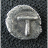 Tégée (Arcadie) – Tétartèmorion en argent – Tête d'Athéna / Grand T – ca 423–400 av. J.-C.