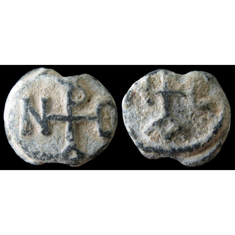 Narsos. Sceau byzantin en plomb (Ø 17 mm, 5,70 g). VIᵉ/VIIᵉ siècle.