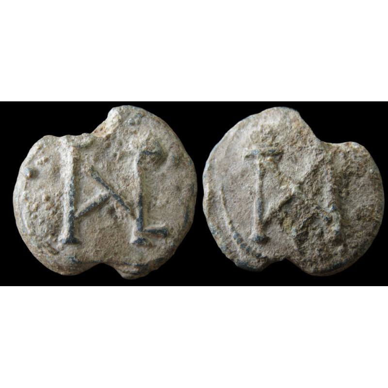 Anastase, chartulaire. Sceau byzantin en plomb (Ø 20 mm, 6,3 g). VIᵉ siècle.