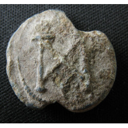 Anastase, chartulaire. Sceau byzantin en plomb (Ø 20 mm, 6,3 g). VIᵉ siècle.