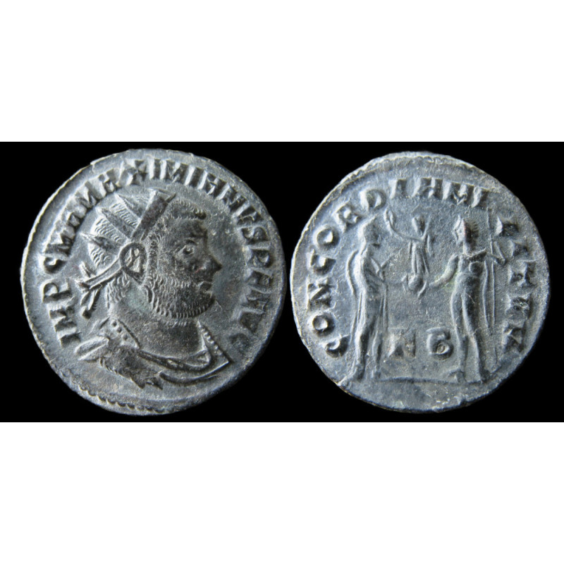 Maximien Hercule – Néo-aurélianus frappé à Cyzique – CONCORDIA MILITVM – RIC V, 15b