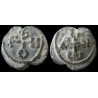 Grégoire & Jean. Sceau byzantin en plomb (Ø 22 mm, 6,67 g). VIᵉ–VIIᵉ siècle.