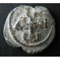 Grégoire & Jean. Sceau byzantin en plomb (Ø 22 mm, 6,67 g). VIᵉ–VIIᵉ siècle.