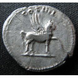 Domitien – Denier frappé à Rome comme César – COS IIII – Pégase – RIC 921