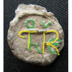 Théodore. Sceau byzantin en plomb - en latin - (Ø 13 mm, 2,88 g). Vᵉ siècle.