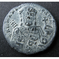 Romain Ier Lécapène et Constantin VII — Follis Constantinople — Flip-flop (double frappe retournée) — DOC 25a / SB 1760