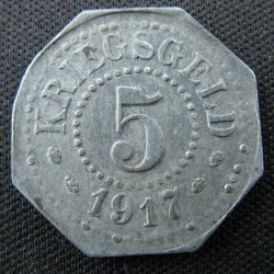 Sarrebourg (Lothringen) – Notgeld zinc 5 Pfennig – KRIEGSGELD 1917 – Funck 462.1