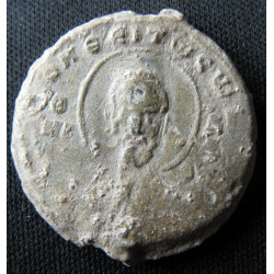 Théophylacte, spathaire impérial et juge de Charsianon. Sceau byzantin en plomb (Ø 23 mm, 9,45 g). Vers 1032.
