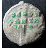 Théophylacte, spathaire impérial et juge de Charsianon. Sceau byzantin en plomb (Ø 23 mm, 9,45 g). Vers 1032.