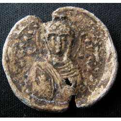Jean, protospathaire impérial. Sceau byzantin en plomb (Ø 27,2 mm, 5,63 g). IXᵉ-Xᵉ siècle.