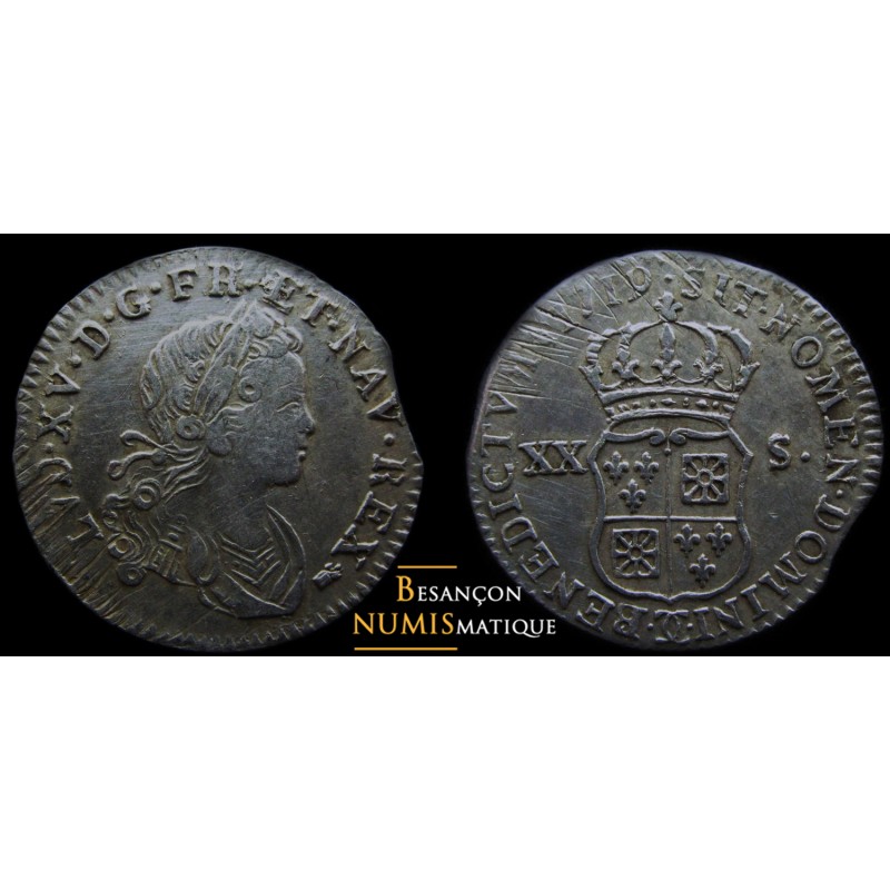 Besançon - Louis XV - XX SOLS - 1719 - superbe !