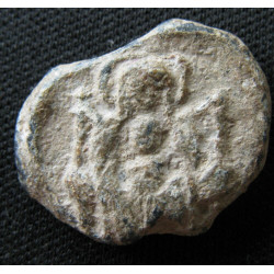 Paul, sceau au type de la Vierge trônant. Sceau byzantin en plomb (Ø 17 mm, 3,54 g). VIᵉ siècle.
