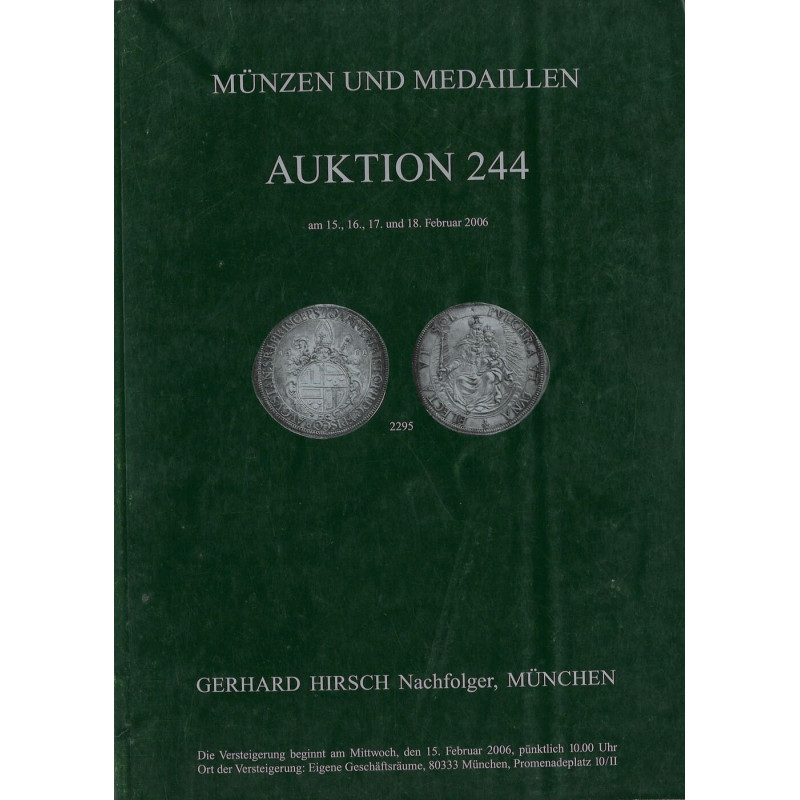 Catalogue Gerhard Hirsch Nachfolger Auktion 244 (2006) – Monnaies antiques, médiévales, allemandes et médailles