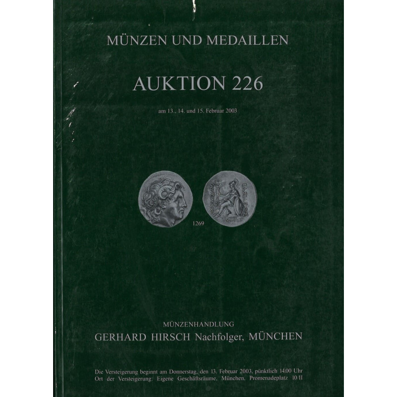Catalogue Gerhard Hirsch Nachfolger Auktion 226 (2003) – Monnaies grecques, romaines, byzantines – Coll. de Rudder