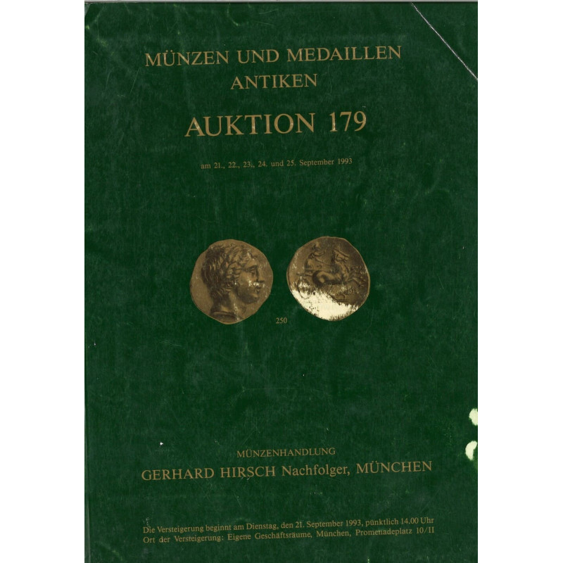 Catalogue Gerhard Hirsch Nachfolger – Auktion 179 (Munich, 1993) : monnaies antiques, antiquités et glyptique