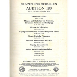Gerhard Hirsch Nachfolger – Auktion 180 (1993) : monnaies antiques, médiévales, allemandes et médailles