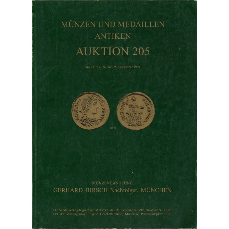 Catalogue Gerhard Hirsch Nachfolger 205 (Munich, 1999) : monnaies antiques, antiquités, gemmes et sceaux