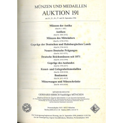 Catalogue Gerhard Hirsch Nachfolger 191 (Munich, 1996) : monnaies grecques et romaines, antiquités, médailles