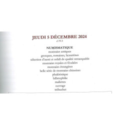 Catalogue Vinchon 5 décembre 2024 – Monnaies antiques, aurei et solidi, monnaies chinoises, phaléristique