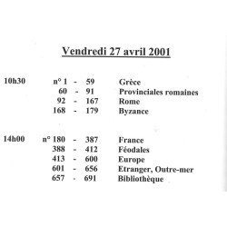 Catalogue Argenor Numismatique, 27 avril 2001 (Lutetia) : monnaies antiques, françaises et librairie numismatique