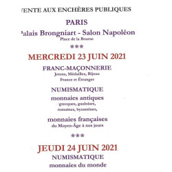 Jean Vinchon Numismatique – Franc-Maçonnerie, monnaies antiques et françaises (Paris, 23 & 24 juin 2021)