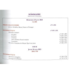 Jean Vinchon Numismatique – Franc-Maçonnerie, monnaies antiques et françaises (Paris, 23 & 24 juin 2021)